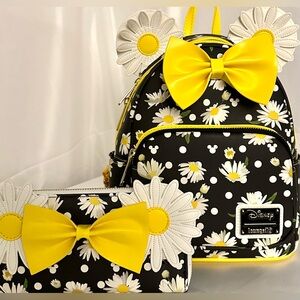 Loungefly Mini Backpack & Wallet - Disney Minnie Mouse Daisies